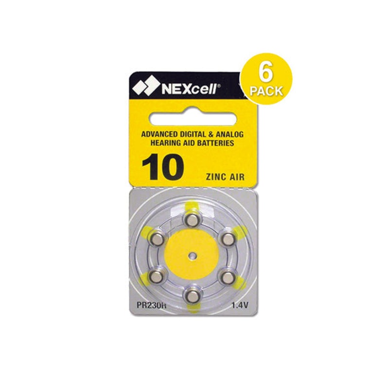 Nexcell Hearing Aid Battery 1.45 Volt Pack of 6 – A10 – B26