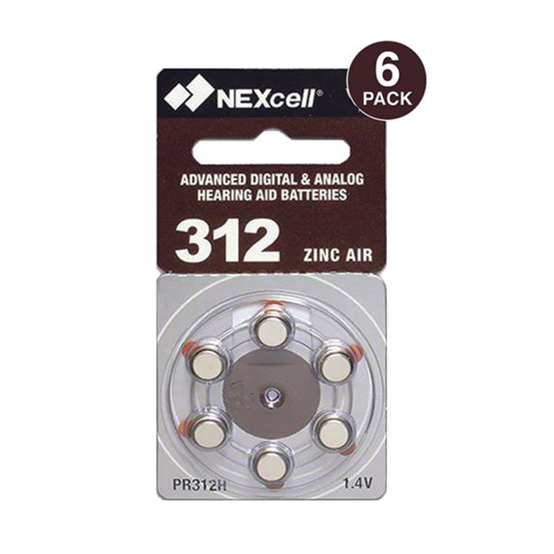 Nexcell Hearing Aid Battery 1.45 Volt Pack of 6 – A312 – B28