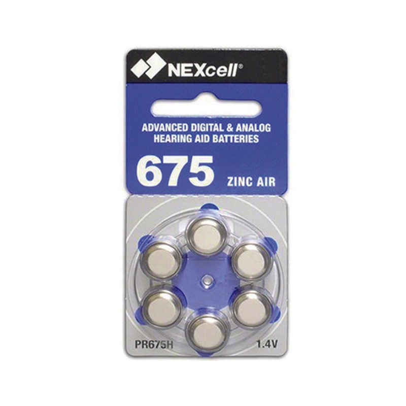 Nexcell Hearing Aid Battery 1.45 Volt Pack of 6 – A675 – B29