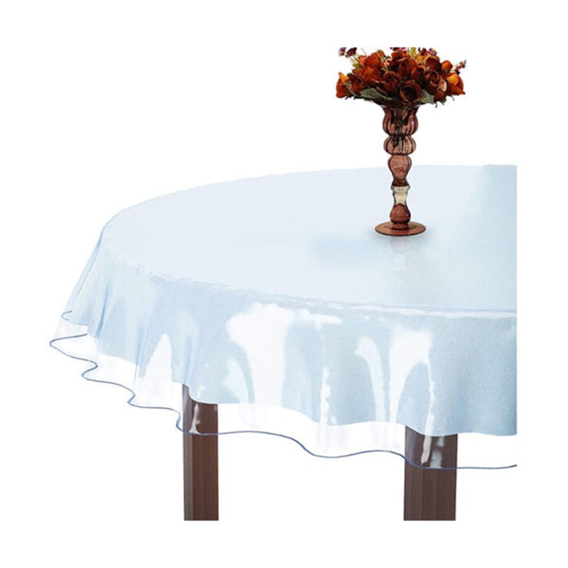 Phoenix, Heavy-Duty Clear Vinyl Table Cloth Cover Protector, Size Round 152cm