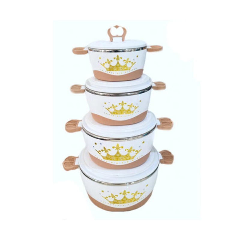 Set of 4 Round Thermal Insulating Pots for Food Storage – 97614