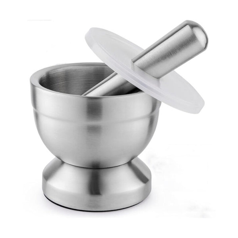 Stainless Steel Mortar and Pestle Set With Protective Lid – 10435