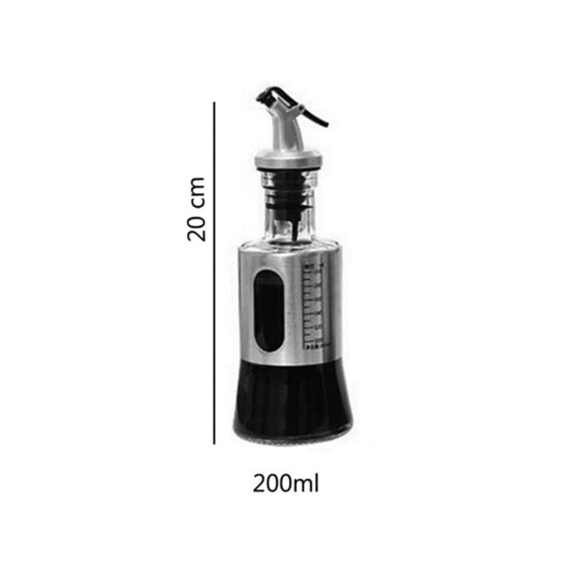 Stainless with Glass Oil Bottle 3 Sizes Available – 95167