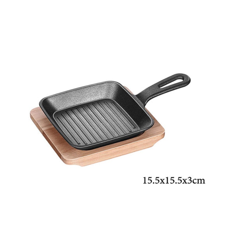 Unique steak pan Cast-Iron Oven Dish – 15.515.5x3cm – 10446