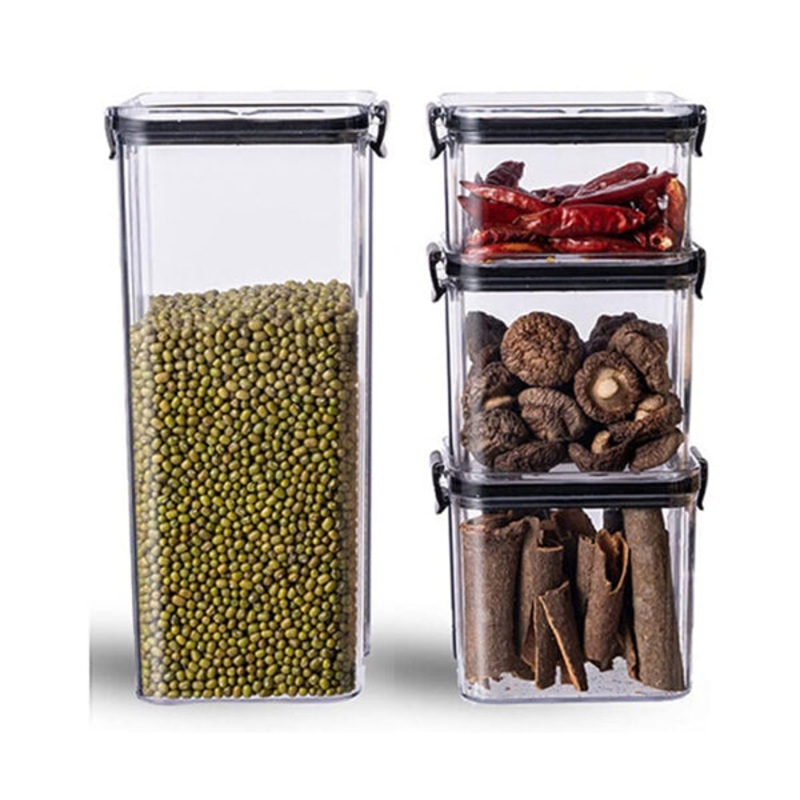 4 Pcs Airtight Food Box Sets of Square Food Containers – 10538