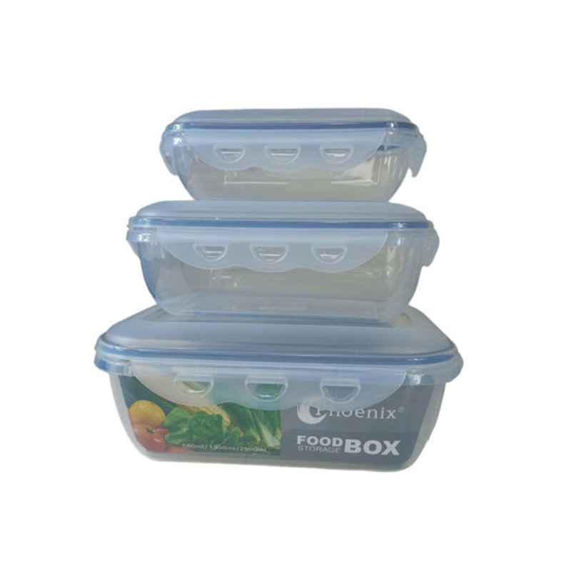 Phoenix, Food Container 3Pcs Set With Clips Lid – PHX-CONTAINER