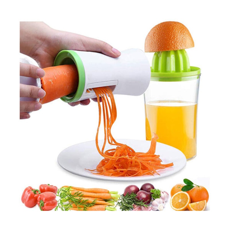 Vegetable Spiralizer and Manual Citrus Squeezer, 2 in1 Kitchen Gadget – 96093