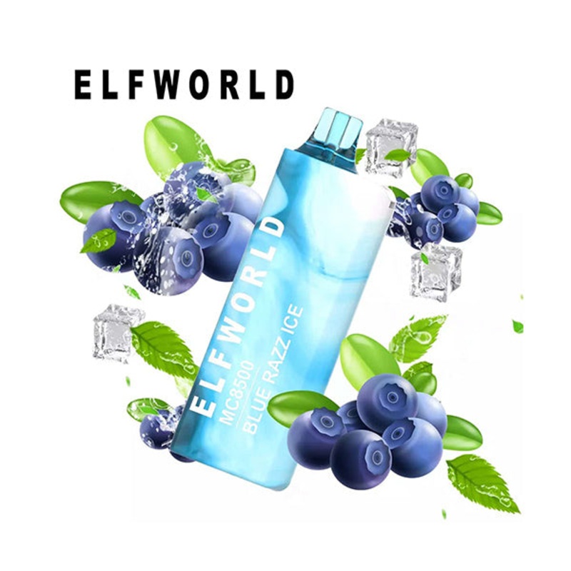 ELFWORLD MC8500 Vape Blue Razz Ice, 8500 Puffs 14ml E-liquid Disposable Hookah Bar