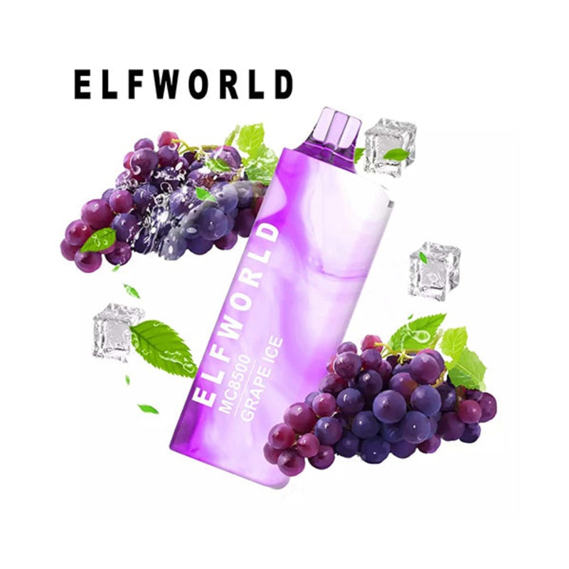 ELFWORLD MC8500 Vape Grape Ice, 8500 Puffs 14ml E-liquid Disposable Hookah Bar