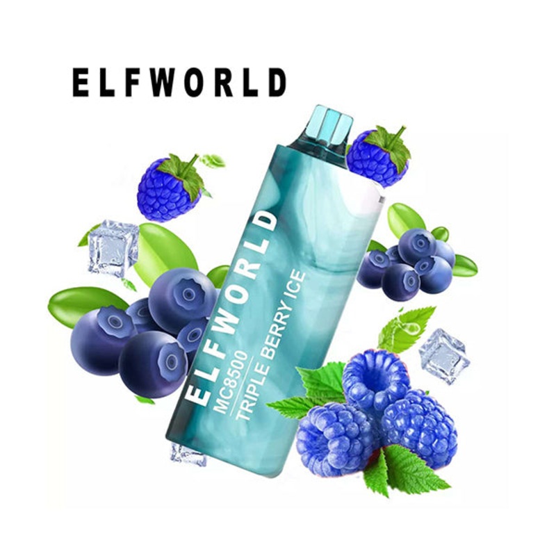 ELFWORLD MC8500 Vape Triple Berry Ice, 8500 Puffs 14ml E-liquid Disposable Hookah Bar