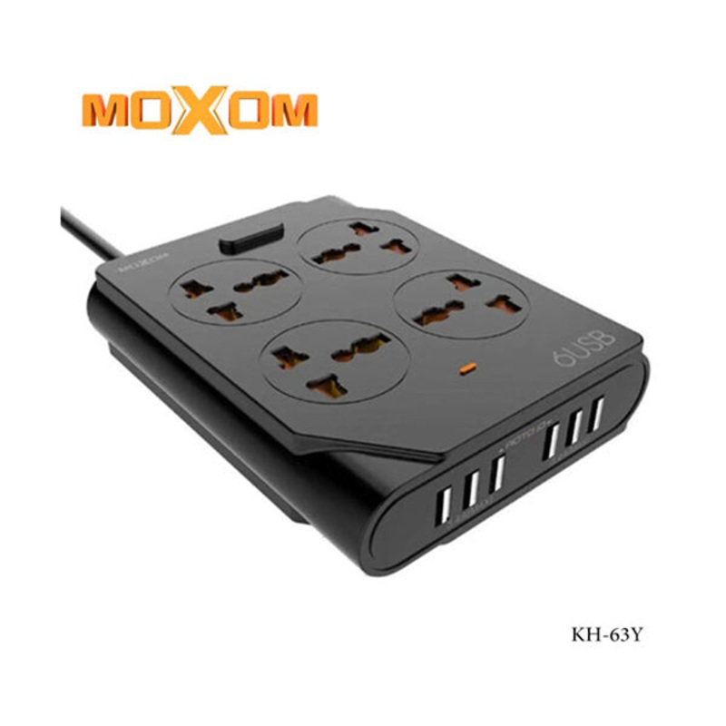 Moxom KH-63Y, Extension Lead with USB 6 Ports – KH-63Y