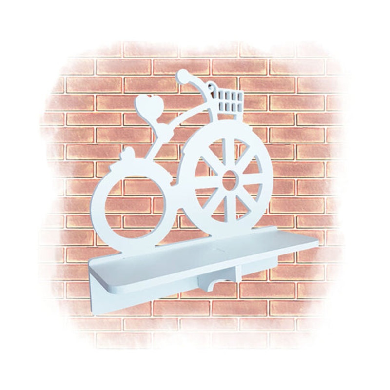 Wood Bike Wall Shelf – 89909|White|Brand New