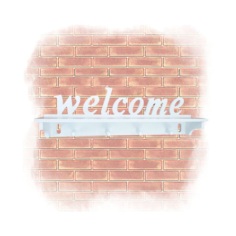 Wood Welcome Wall Shelf & Key Holder – 89560