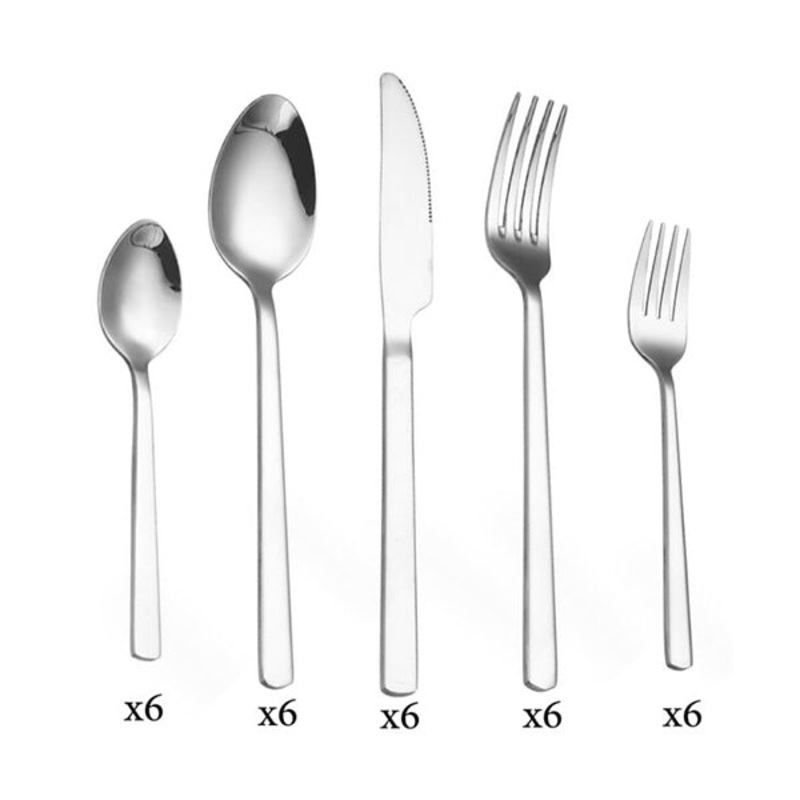 Stainless Steel Cutlery 30-Piece Tableware Set for 6 People – 10721