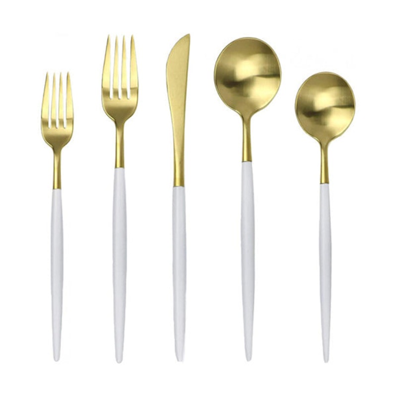 Stainless Steel Cutlery Set White Gold 30-Piece – 10723