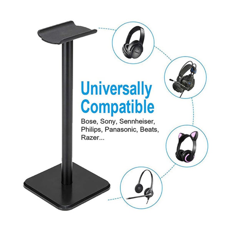 Headphone Stand Headset Holder with Aluminum Supporting Bar Flexible Headrest – 95996