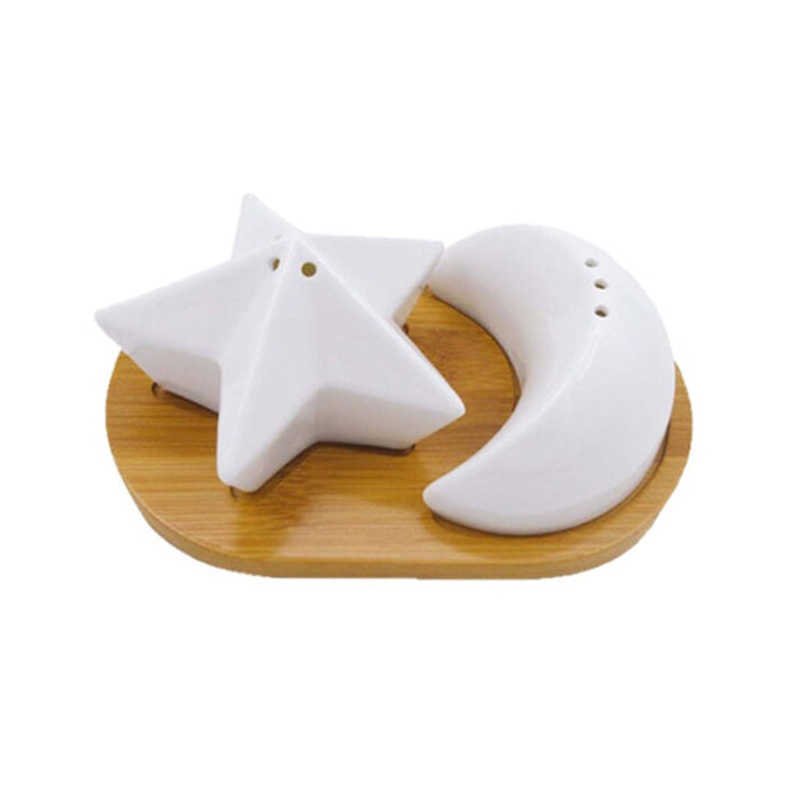 Salt and Pepper Pot with Bamboo Base – 88412