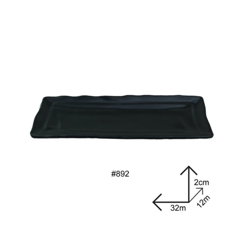 Long Plate Black Melamine Dinnerware – 98892