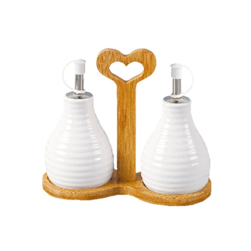 Set Of 2 Cruet With Bamboo Base – 88429