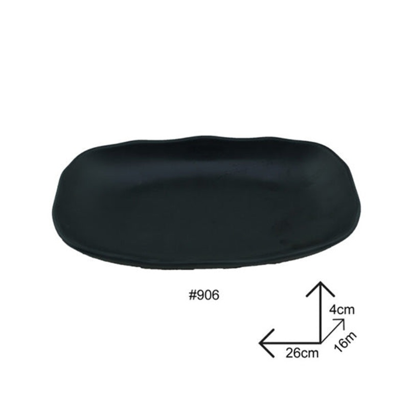 Long Plate Black Melamine Dinnerware – 98905