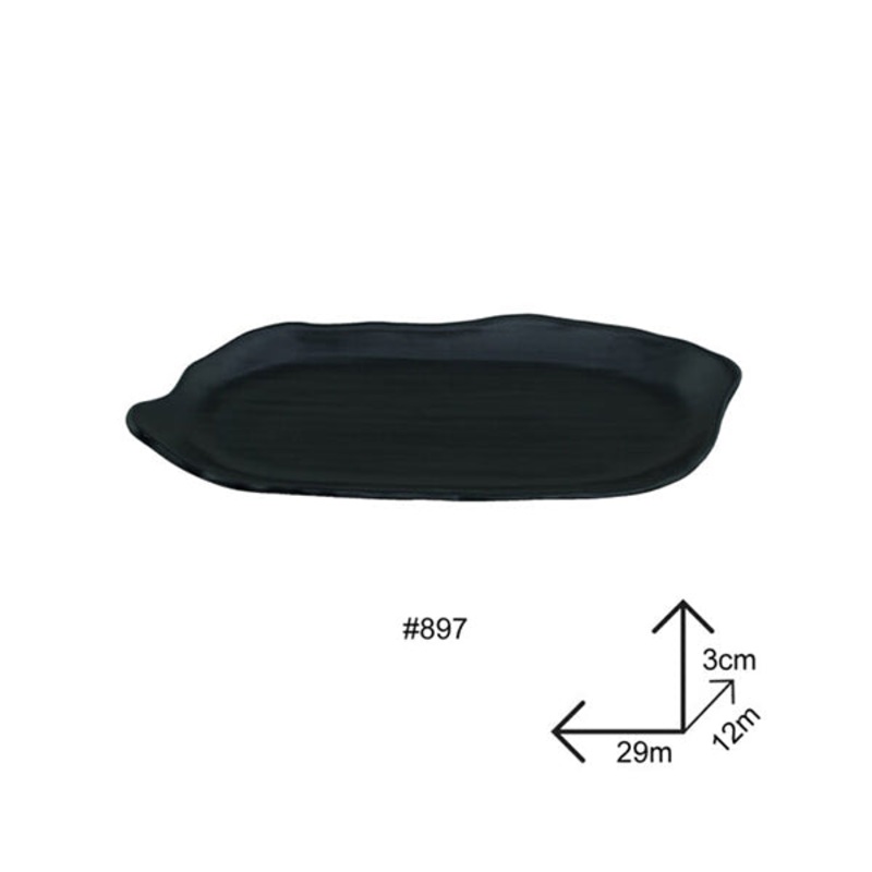 Plate Black Melamine Dinnerware – 98897