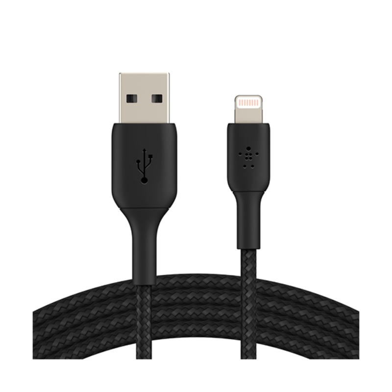 Belkin, CAA002BT3MBK, BoostCharge Braided Lightning to USB-A Cable, 15cm / 6in