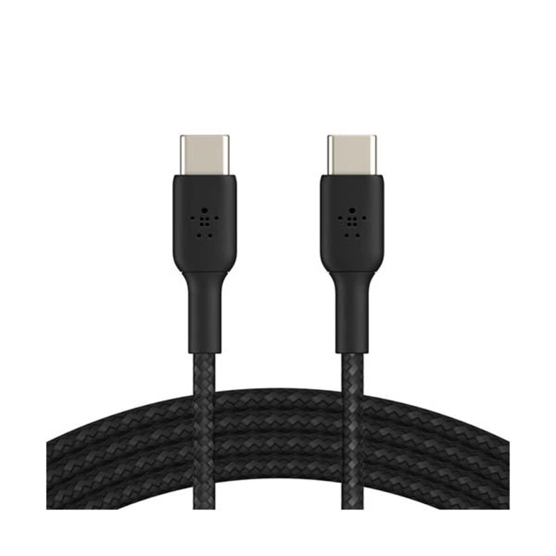 Belkin, CAB004bt1MBK, BoostCharge Braided USB-C to USB-C Cable, 1m / 3.3ft