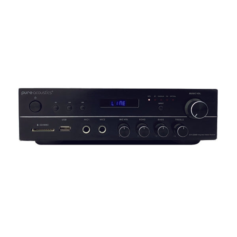 Portable Wireless Acoustic Digital Stereo Amplifier with 2 Microphone Input and LED Display – AV3200 – AM8