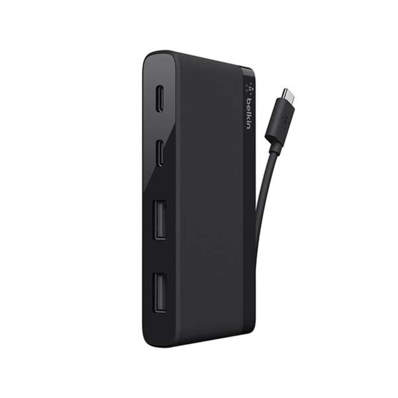 Belkin, F4U090BTBLK, USB-C 4-Port Mini Hub, USB Type-C