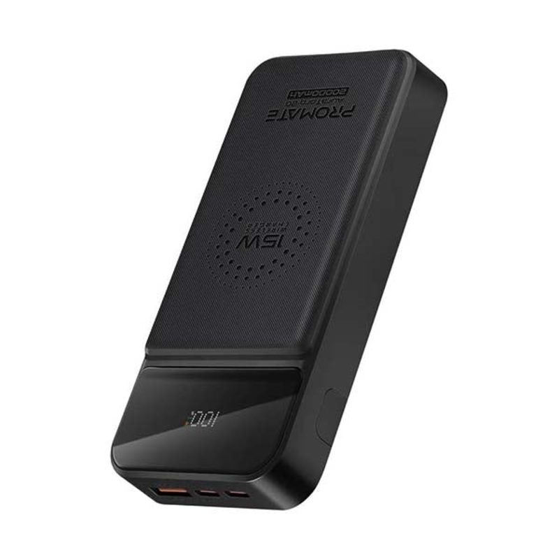 Promate, AuraTorq-20, Ultra Slim 15W Wireless Charging Power Bank with 20Watt PD & QC3.0