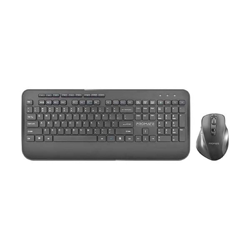 Promate, ProCombo-8, Ergonomic Full-Size Wireless Keyboard and Mouse Combo with Palm Rest