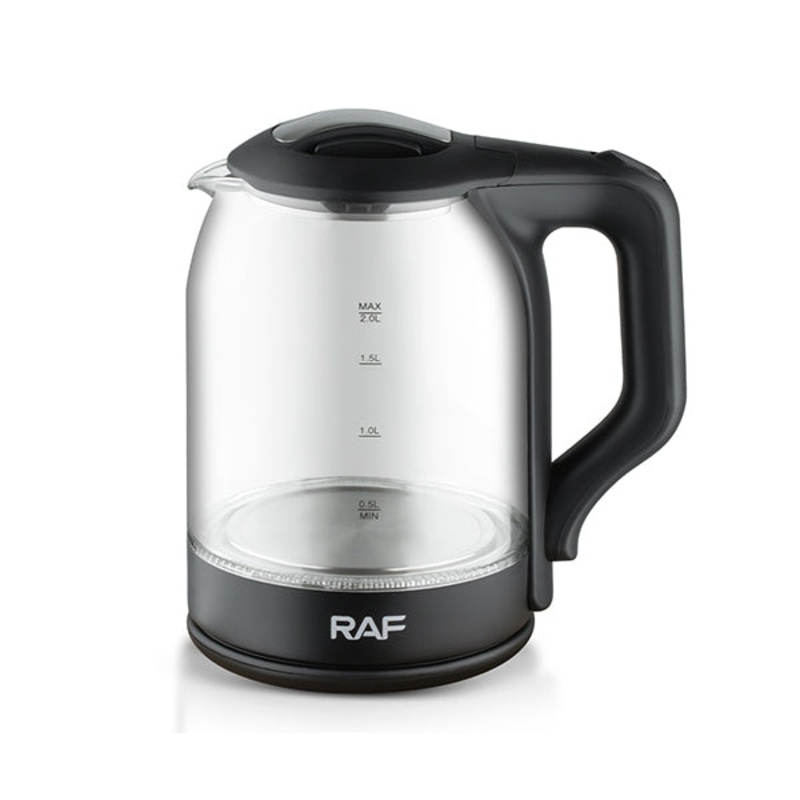 RAF Glass Kettle R-7839|Black|Tan|Brand New