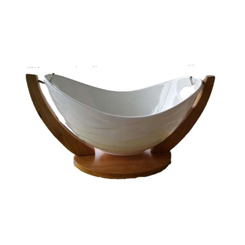Ceramics and Bamboo Salad Bowl with Stand – 88400