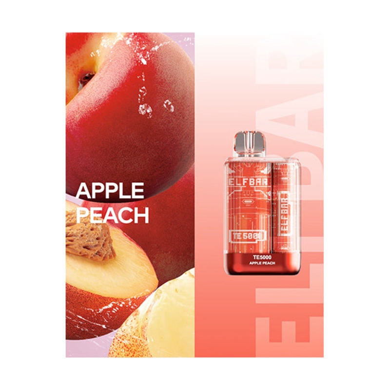 ELFBAR TE5000 Apple Peach Vape, 5000 Puffs E-liquid Disposable Hookah Bar