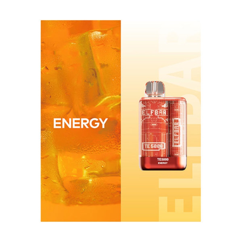 ELFBAR TE5000 Energy Vape, 5000 Puffs E-liquid Disposable Hookah Bar