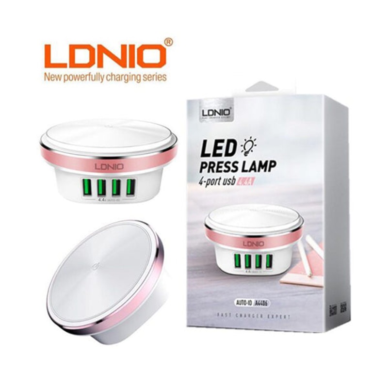 LDNIO A4406, 4 Port Plug USB Charger With LED Light
