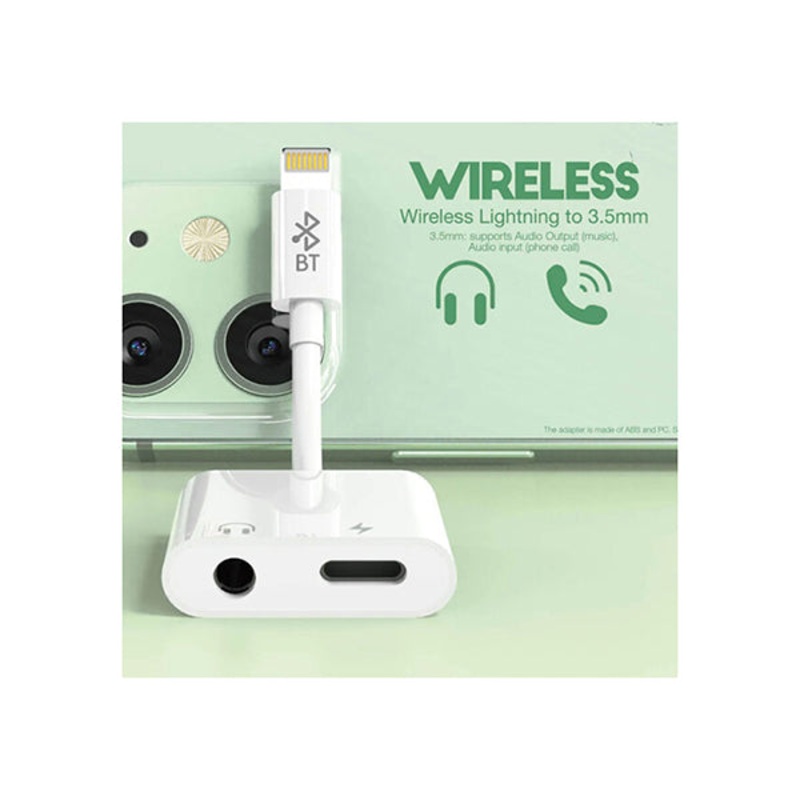 Moxom MX-AX16, Wireless Lightning to 3.5MM Audio + Lightning Charge Adapter