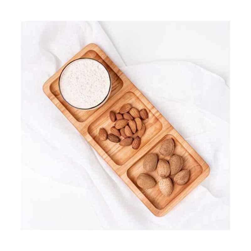 Small Wooden Serving Tray with 3 Sections – 98754