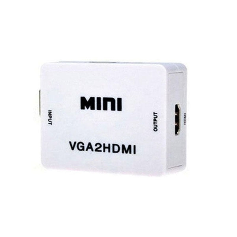 VGA to HDMI Female to Female Converter 1080P Video Converter Adapter for HDTVs, Monitors, Laptops, Desktops, Computers with Audio and Power – G167B