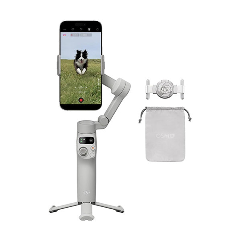 DJI Osmo Mobile 7 Gimbal Stabilizer for iPhone, Android, Built-in Tripod, Ultra-Light, Comfortable Grip, 3-Axis Phone Gimbal, ActiveTrack 7.0, ShotGuides, One-Tap Edit, 10hrs Use, Phone Charging