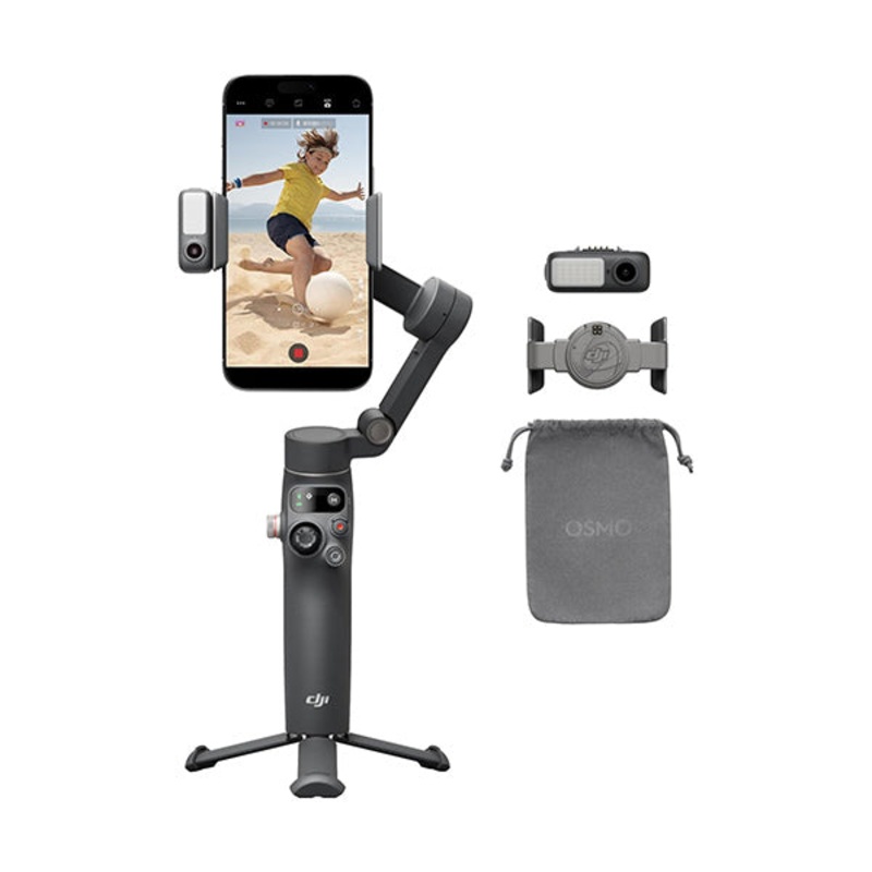DJI Osmo Mobile 7P Gimbal Stabilizer for iPhone, Android, Native Tracking, Lighting, 3-Axis Phone Gimbal, Quick Launch, One-Tap Edit, Built-in Extension Rod & Tripod, 10hrs Use, Phone Charging
