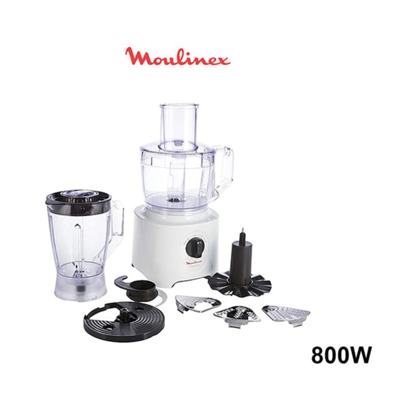 Moulinex Food Processor | Easy Force 2.4 L Food Processor | 800 W| 6 Attachments | +25 Different Functions | 2.4 L Bowl Capacity and a 1.8 L Blender