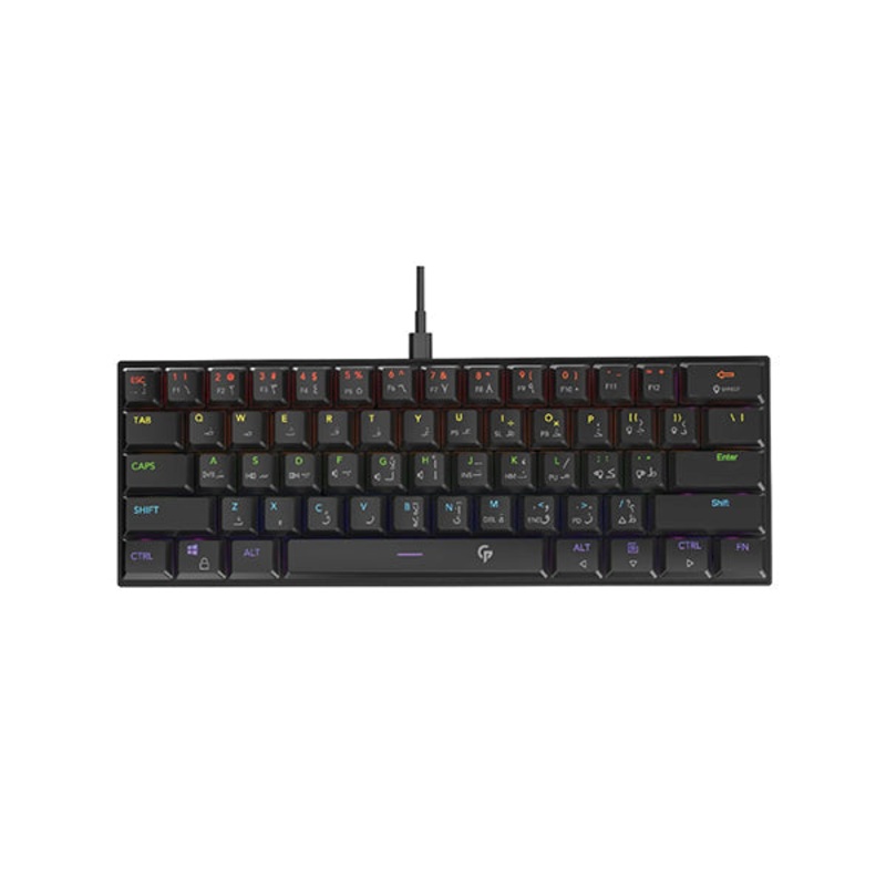 Porodo, Gaming Low-Profile TKL Mechanical Keyboard-PDX218 Black with English & Arabic Layout