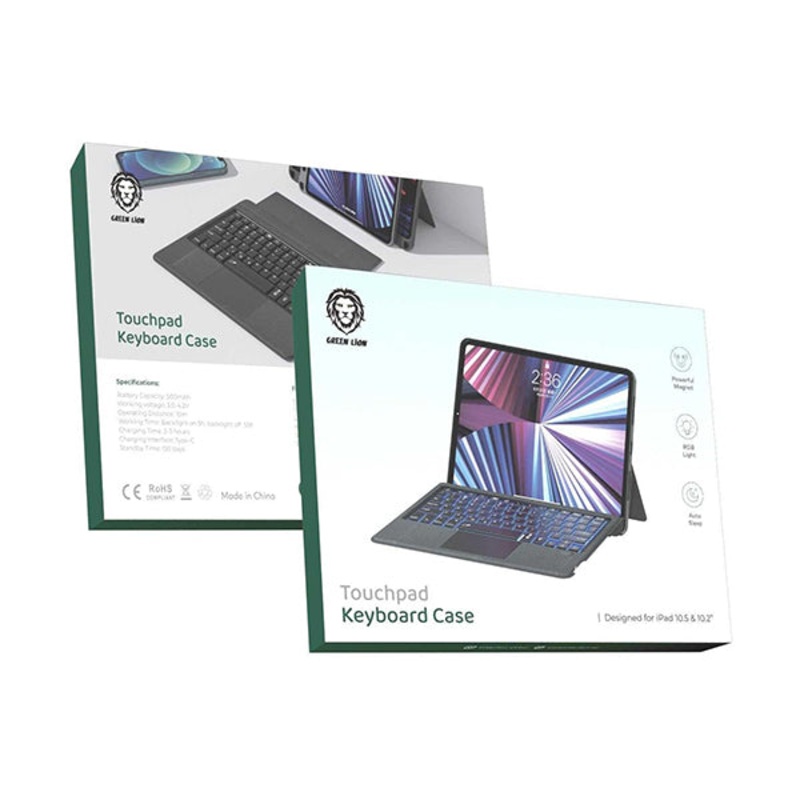 Green Lion, Touchpad Keyboard Case for iPad 10.5 & 10.2 Inches