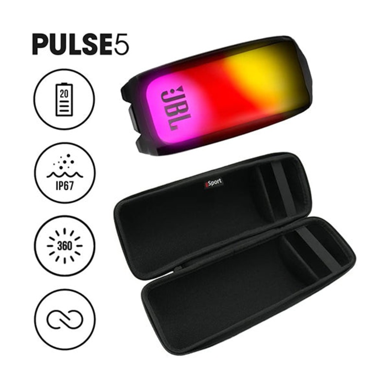JBL, Pulse 5 Waterproof Portable Bluetooth Speaker with 360 Color LED and Sport Case