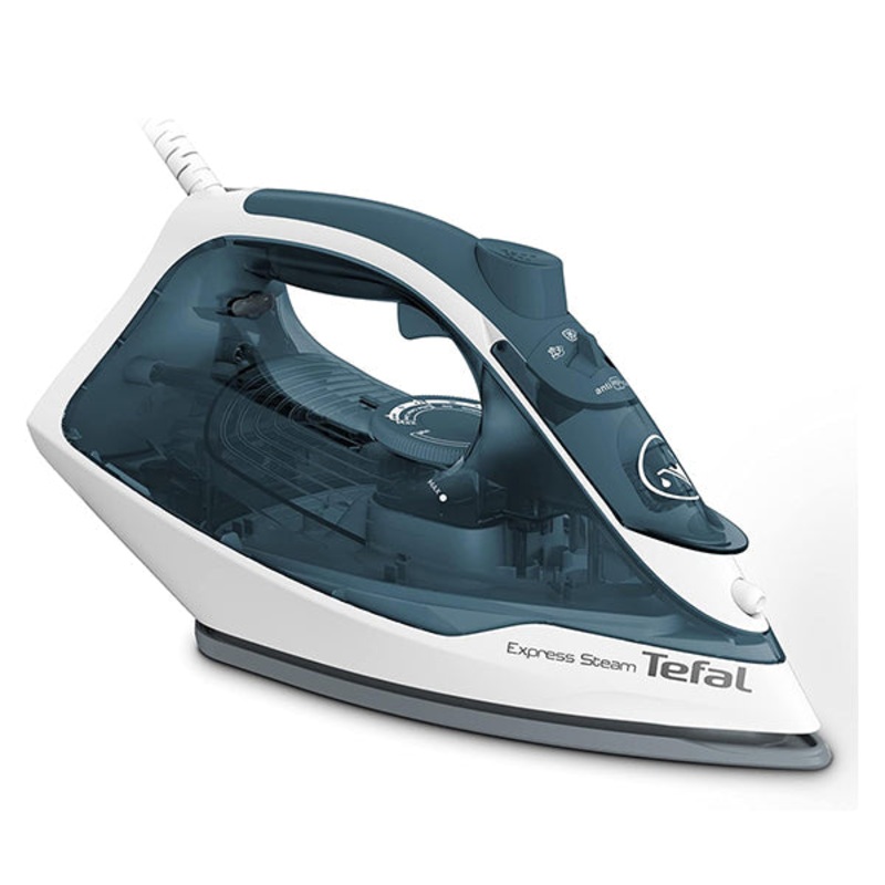 TEFAL Steam Iron | Express Steam | Iron Steamer | 2400 W | 270 ml | Blue/White | Cerilium/Plastic