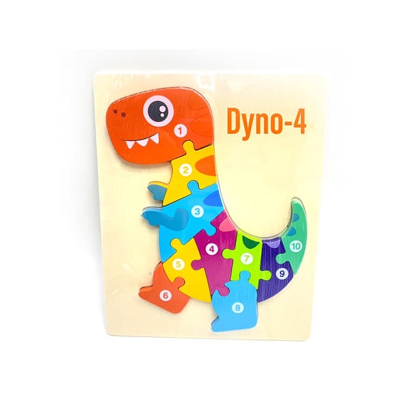 3D Wood Puzzle, Kids Toys, Educational Toys, Wood Made – Dyno-4 – 15715D4