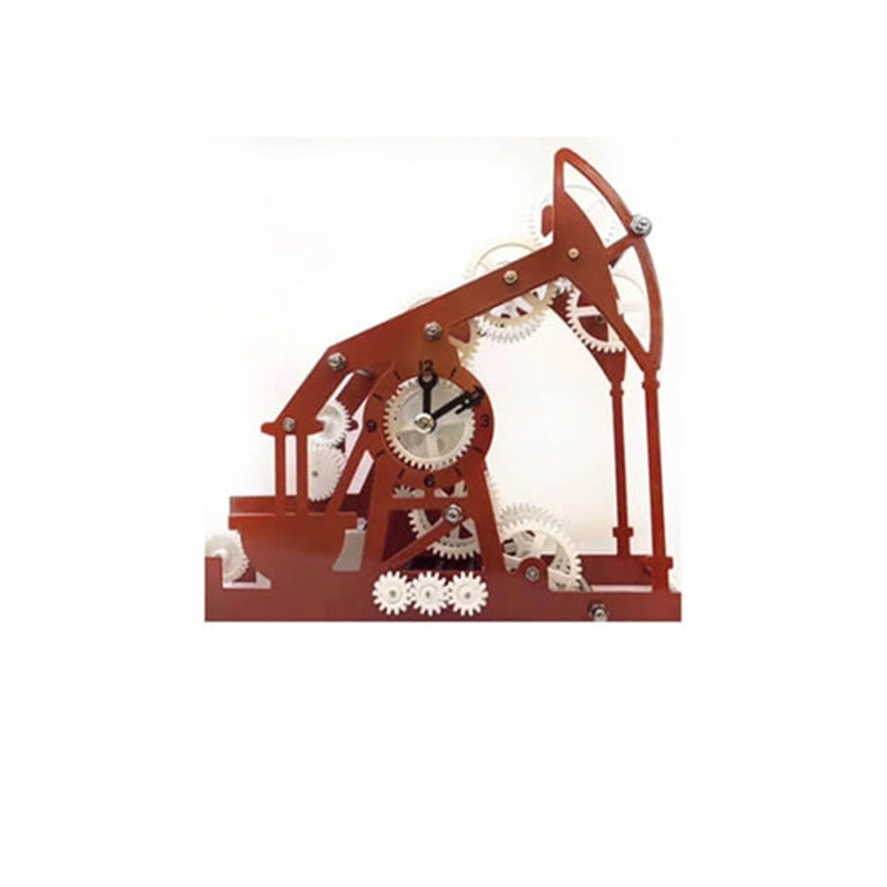 Batter Powered Automatic Creative Oil Pump Shape Clock, Home Decoration – 10990
