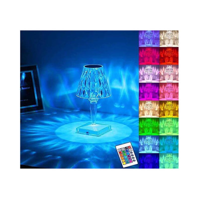 Crystal Diamond Table Lamp – Pyramid – 15821