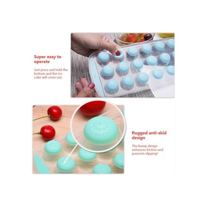 Ice Mold Set of 3 Trays, Each Tray Consists of 21 DIY Round Ice Cubes